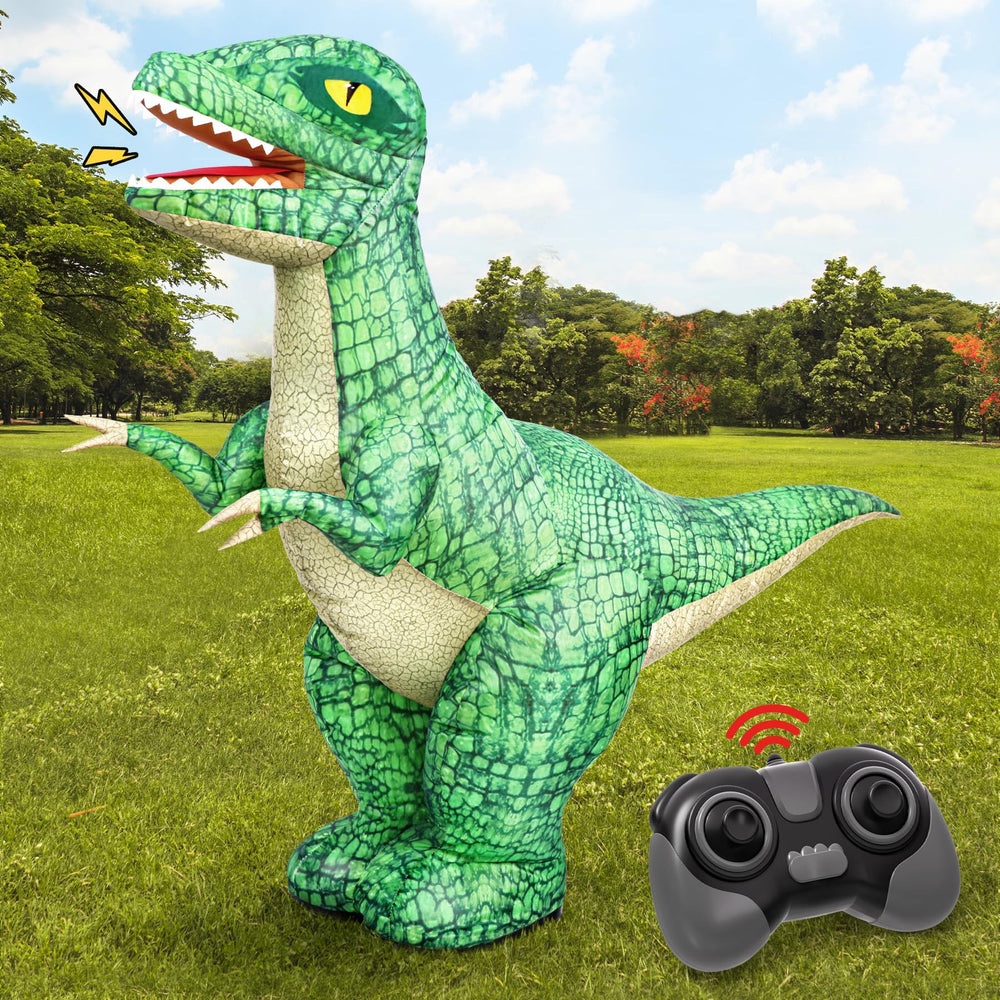 Jovow inflatable dinosaur, 35-inch tall, inflates quickly for instant playtime.
