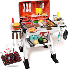 Jovow Kids BBQ Grill Playset with sizzling-lights for realistic outdoor pretend cooking.
