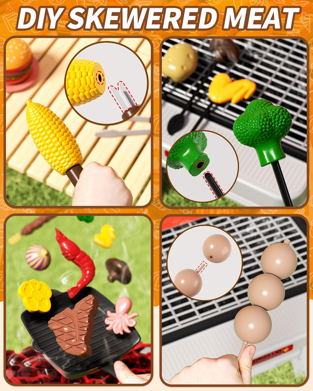 Jovow Kids BBQ Grill Playset offers tool-free assembly for quick setup.