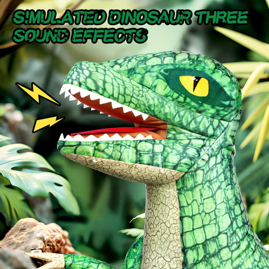 Jovow remote-control dinosaur with 2.4GHz for easy forward and backward navigation.