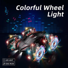 Jovow RC Stunt Car with colorful LEDs and music for immersive play