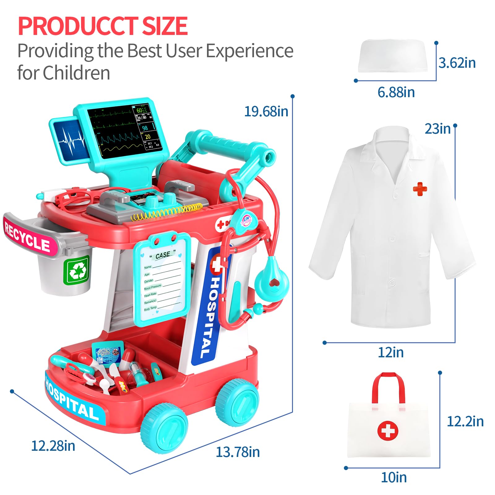 Jovow thermometer toy enables pretend patient assessments with feedback.