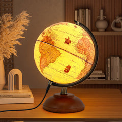 JOWHOL antique brass arc and rubberwood stand design