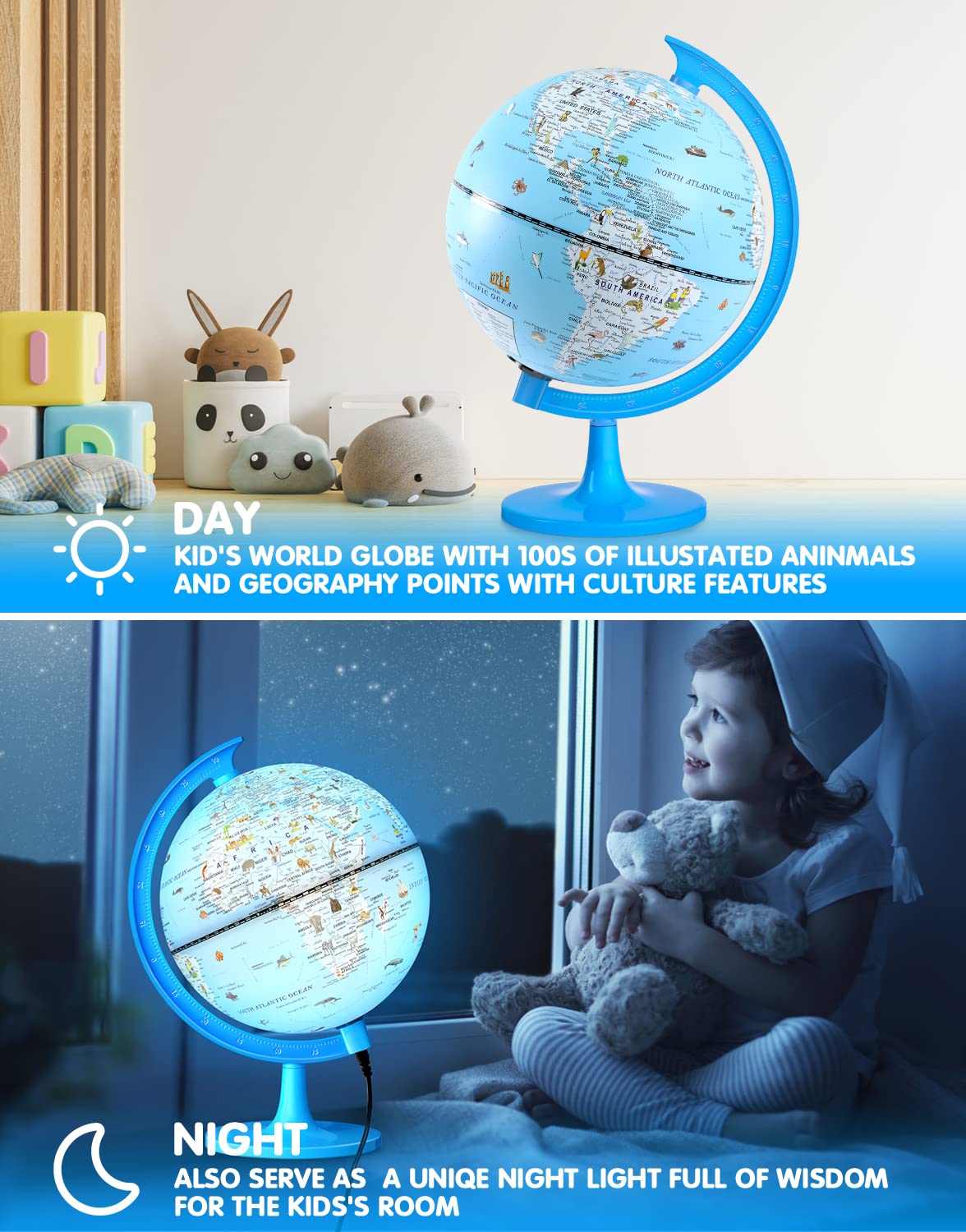 Desk decor setup featuring the JOWHOL globe in a study space