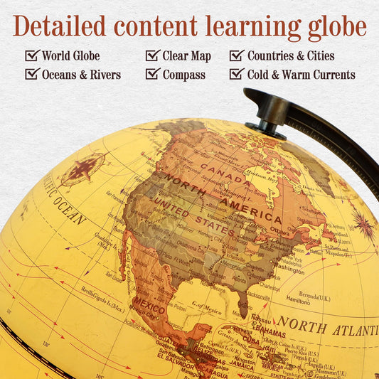 JOWHOL vintage globe used as a cozy night light for kids