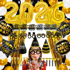 Joy Bang 2026 foil balloon numbers for a bold countdown backdrop