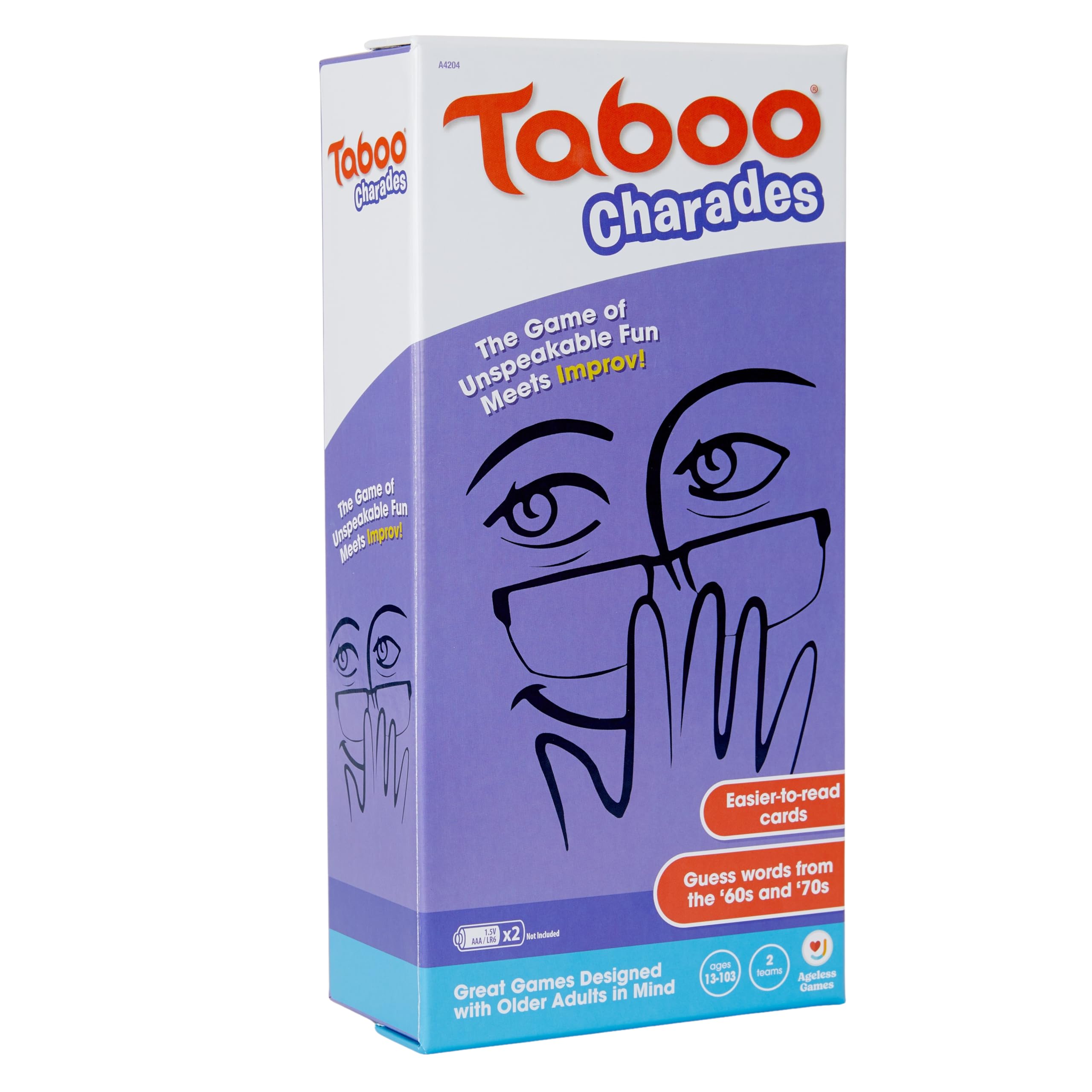Joy For All Ageless Games Taboo Charades: big print cards for easy reading and clear play.