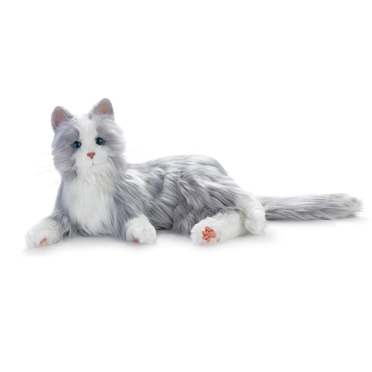 JOY FOR ALL companion cat silver-white face closeup enhances companionship and realism.