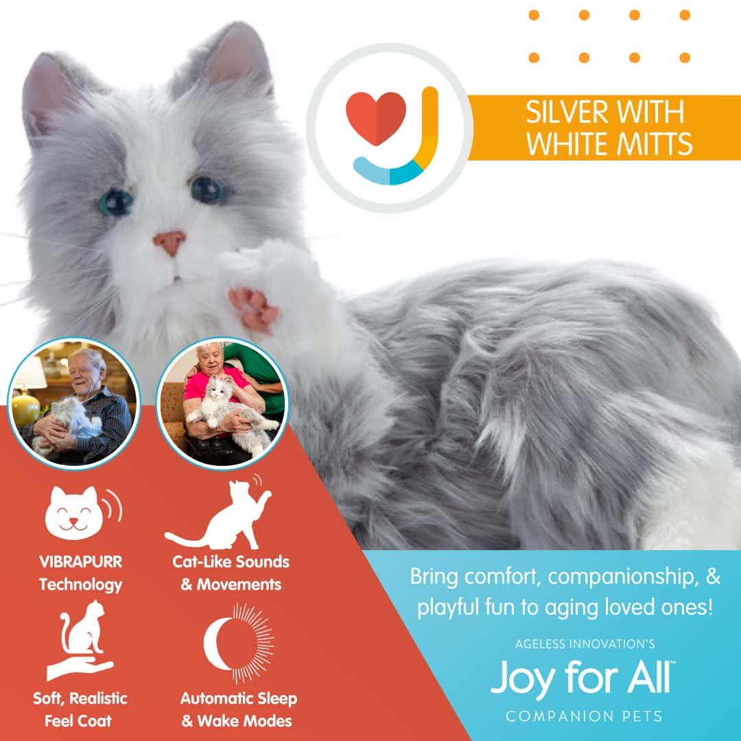 JOY FOR ALL companion cat soft fur texture emphasizes realistic feel.