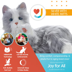 JOY FOR ALL companion cat soft fur texture emphasizes realistic feel.
