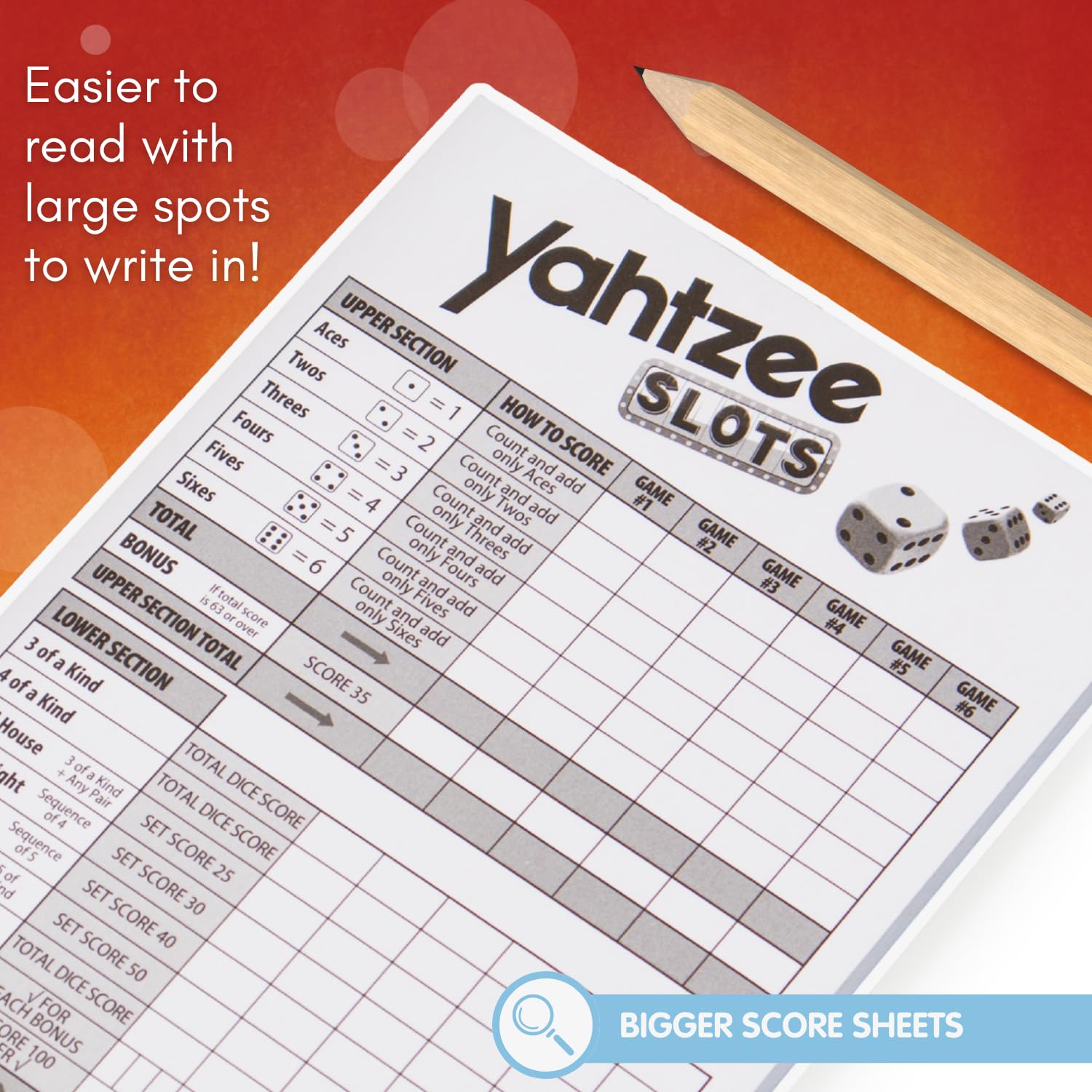 Joy for All Yahtzee Slots Game senior-friendly design emphasizes readability and approachable setup.