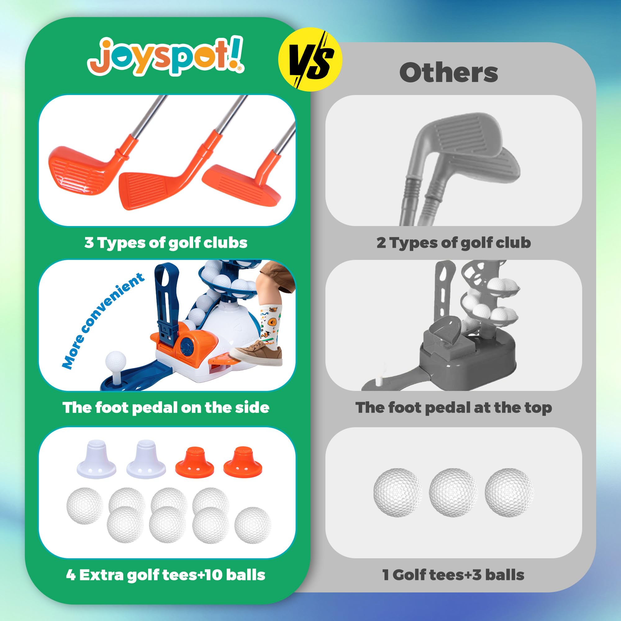 JOY SPOT! Holes with flags create backyard golf challenges and fun.