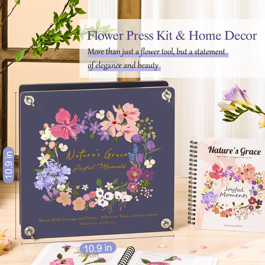 Joy&Grace display-album layout presents preserved petals with a keepsake-worthy presentation.