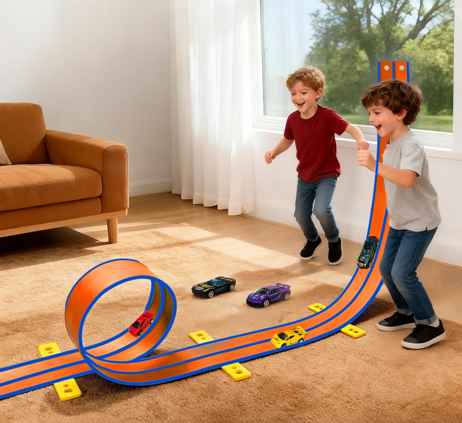 JOYANDRO hot wheels compatible track fits Hot Wheels cars and more.