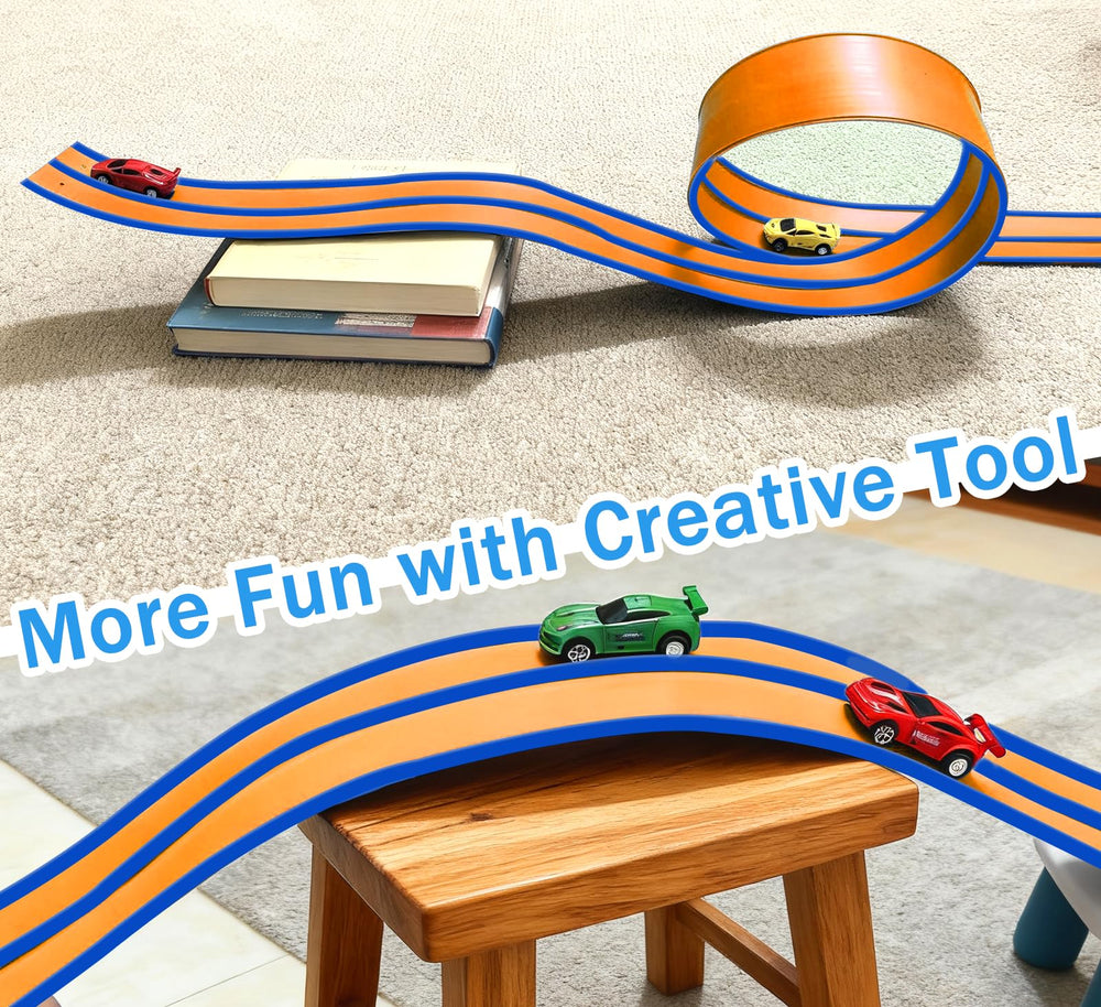 JOYANDRO roll-up track stores compactly after a race.