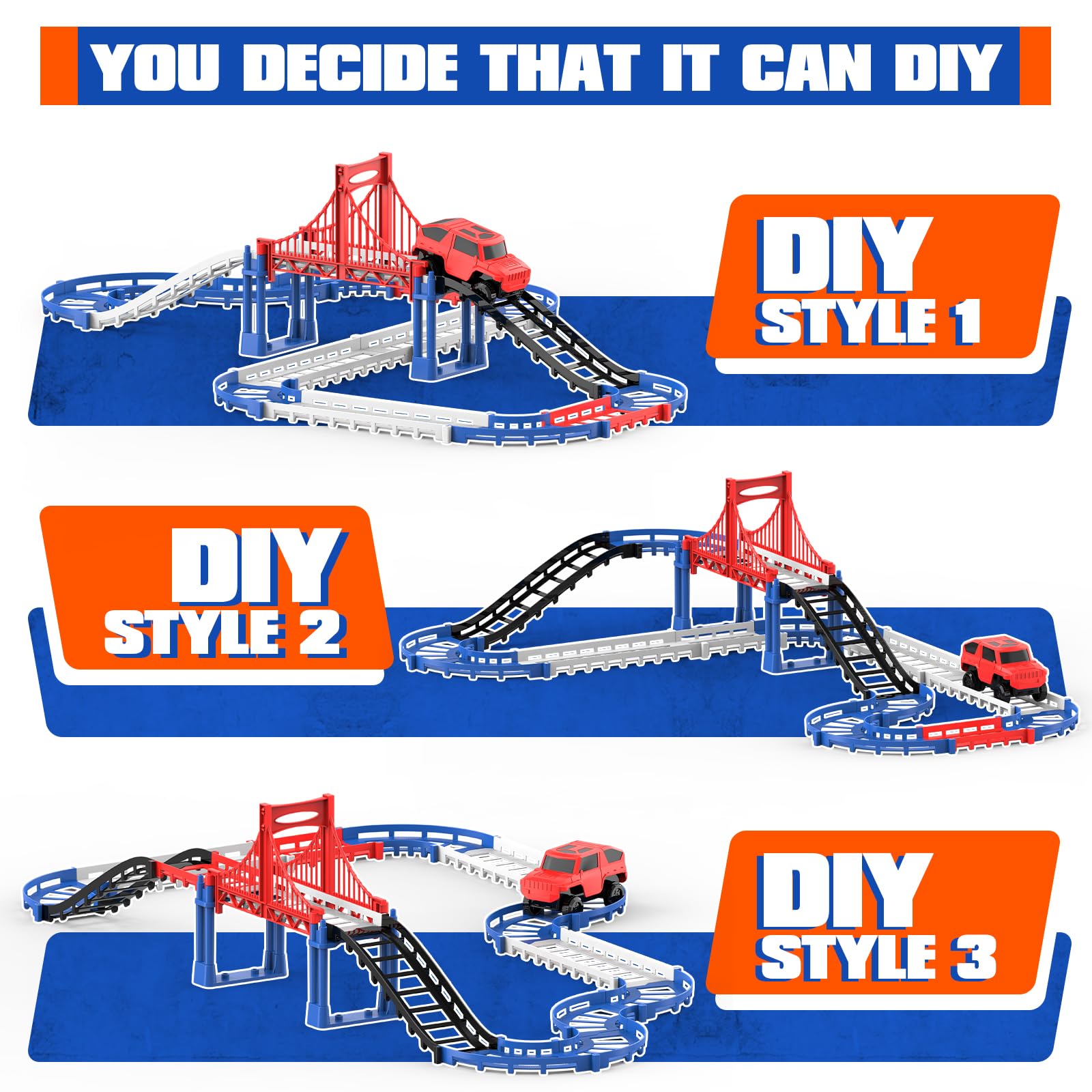 JOYBLI bridge component elevates tracks for multi-level racing adventures