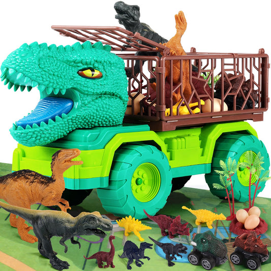 JoyBuilders 18-in-1 dinosaur toy truck promotes imaginative play and easy cleanup