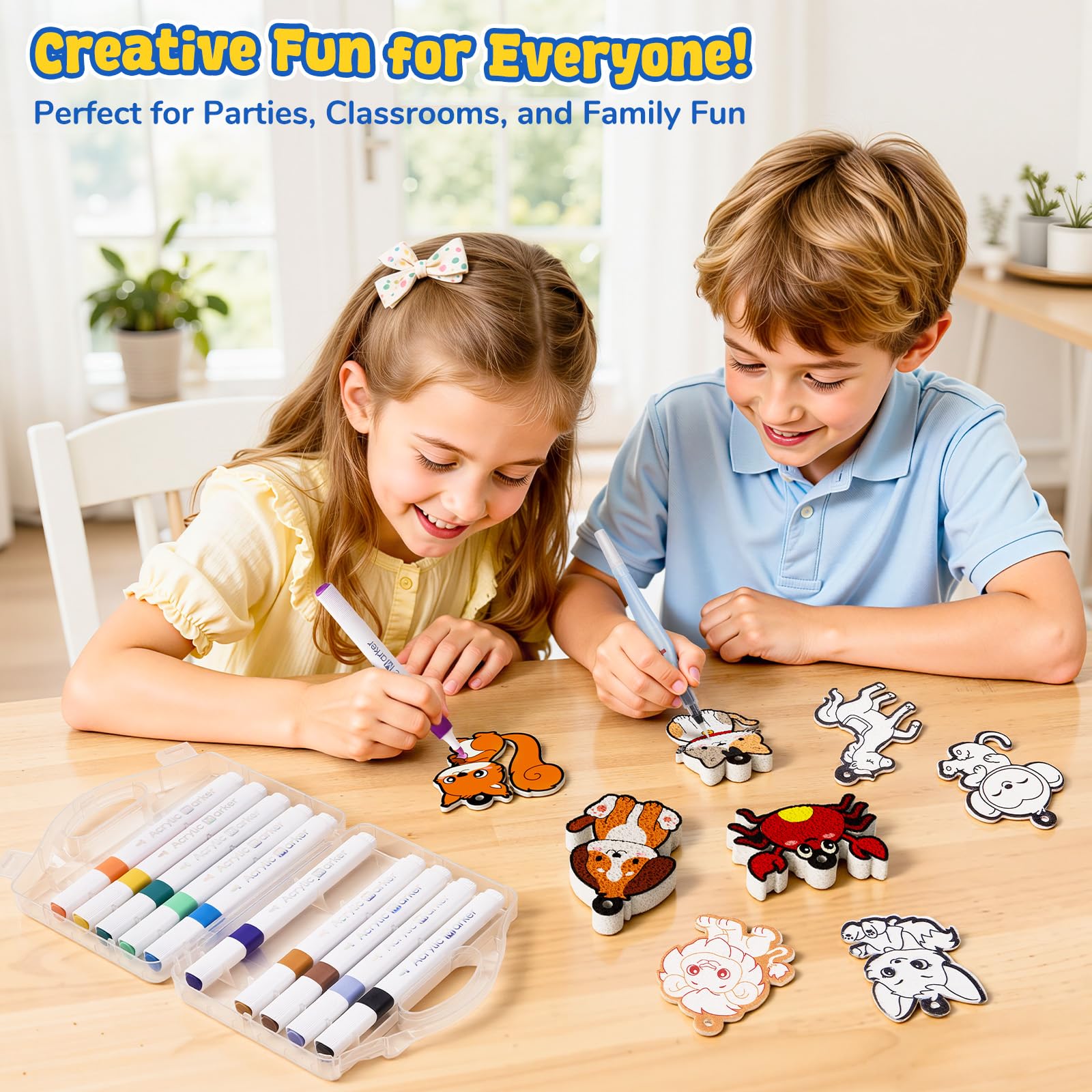 JoyCat 12-color Acrylic Markers provide bright options for detailed art.