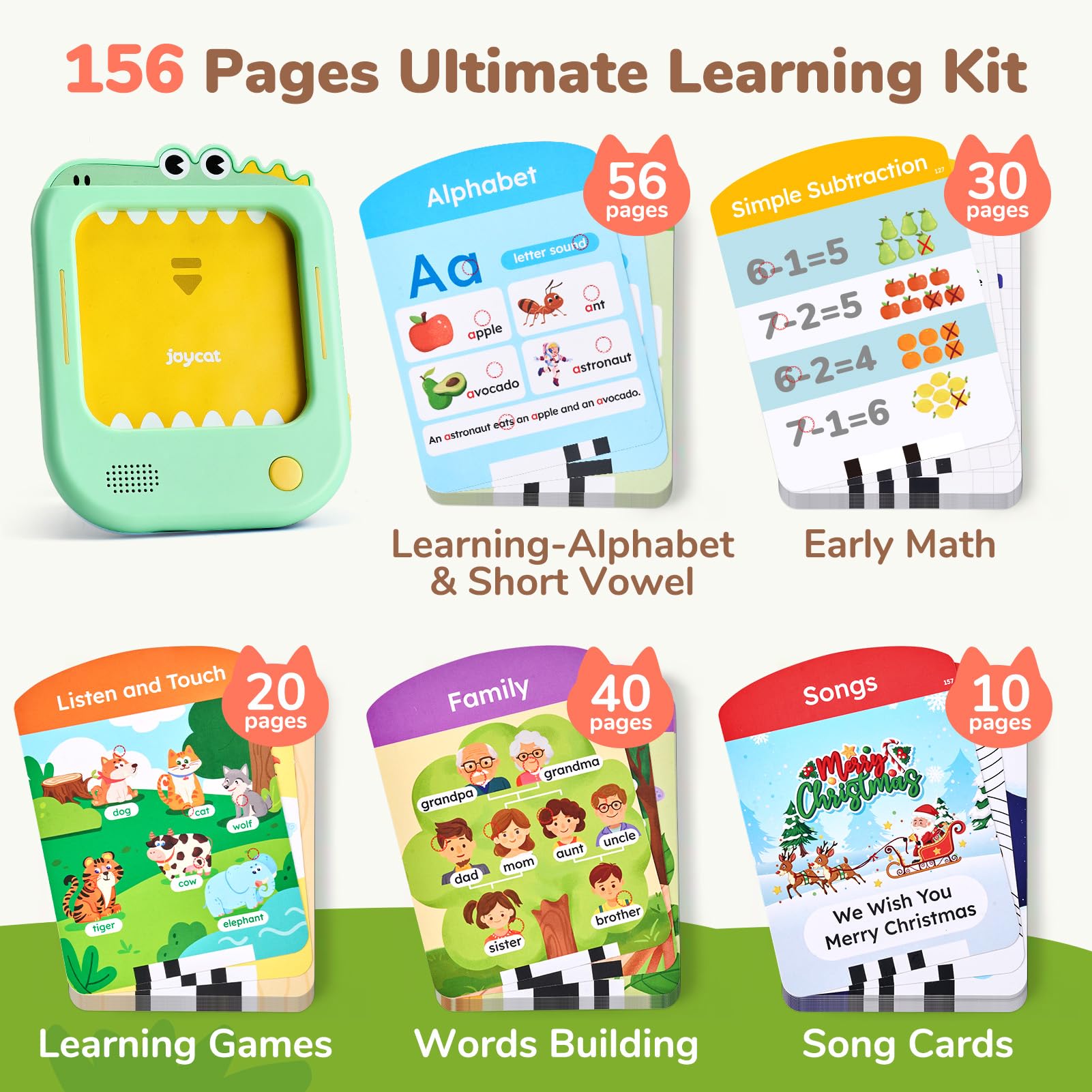 JoyCat 156-page flash cards set for engaging phonics practice