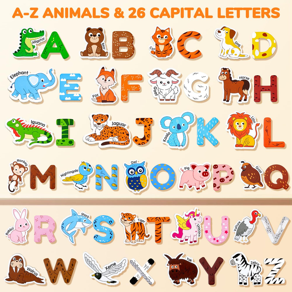 JoyCat ABC magnets showing uppercase letters for spelling practice.