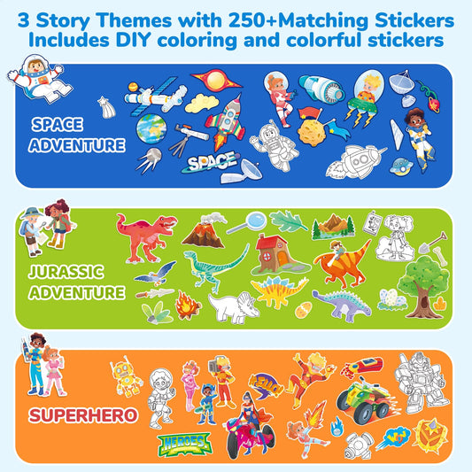 JoyCat Adventure Storybook Art Kit with Spirograph in use sparks imaginative drawings and stories.