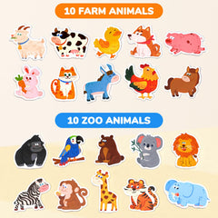 JoyCat animal magnets colorful set encourages sorting, matching, and sensory-free exploration.