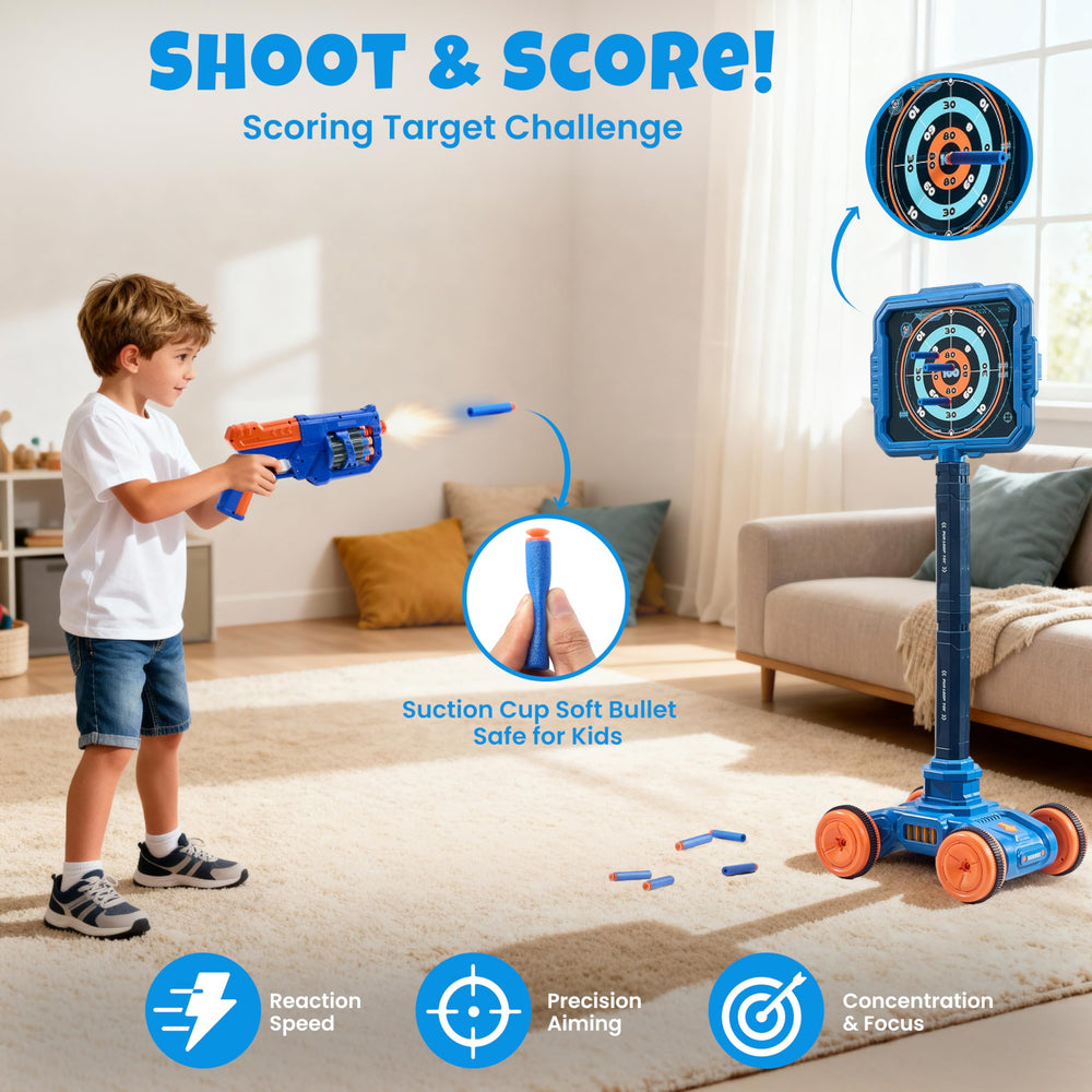 JoyCat auto moving target with side-to-side motion and music for arcade-like play