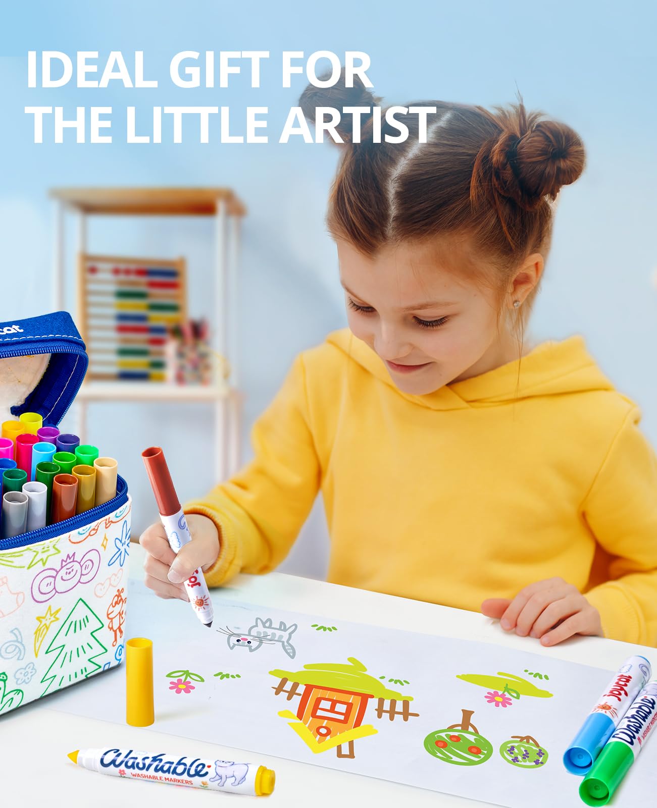 JoyCat tote and markers enabling creative play anywhere