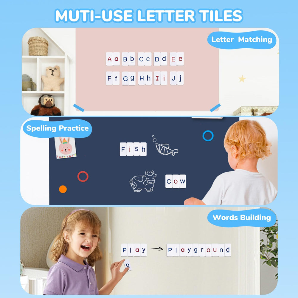 JoyCat blank tiles enable custom word-building and vocabulary practice.
