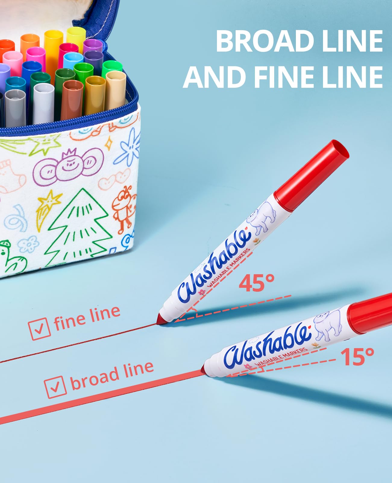 JoyCat dual-tip markers for broad fills and fine details