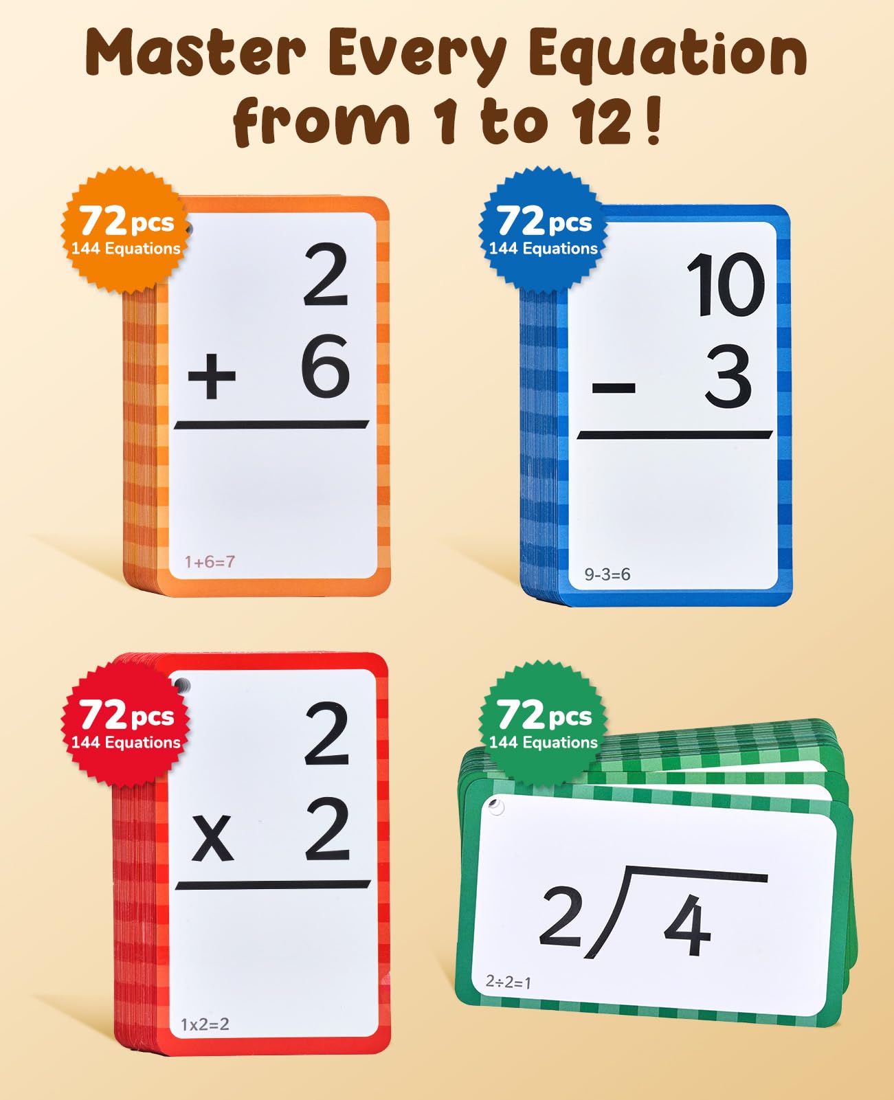 JoyCat flash-cards-multiplication-division for fast recall drills