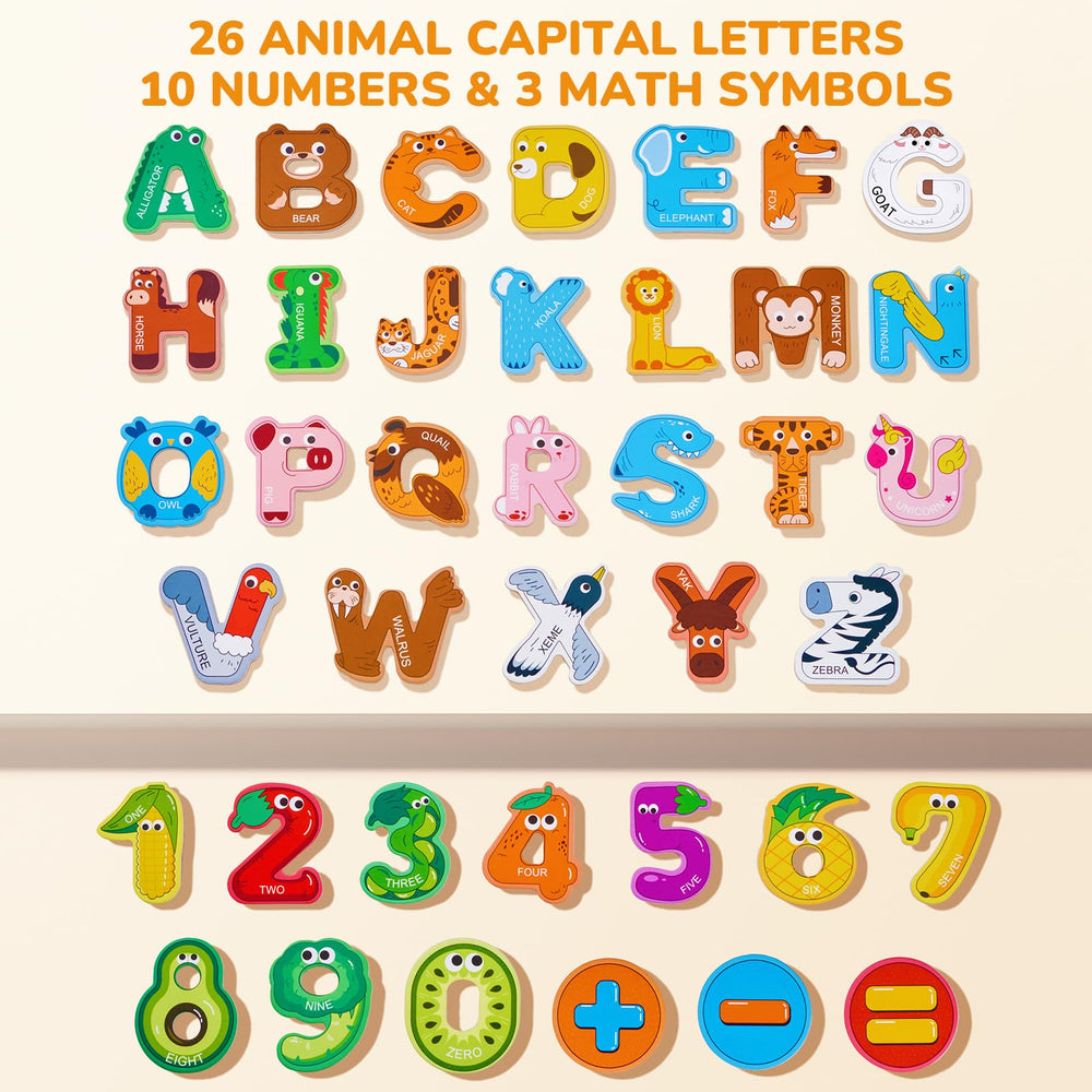 JoyCat letters magnets show A with alligator illustration, aiding early vocabulary through animals