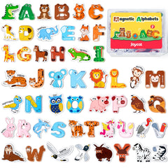 JoyCat fridge magnets featuring animals and letters for playful learning
