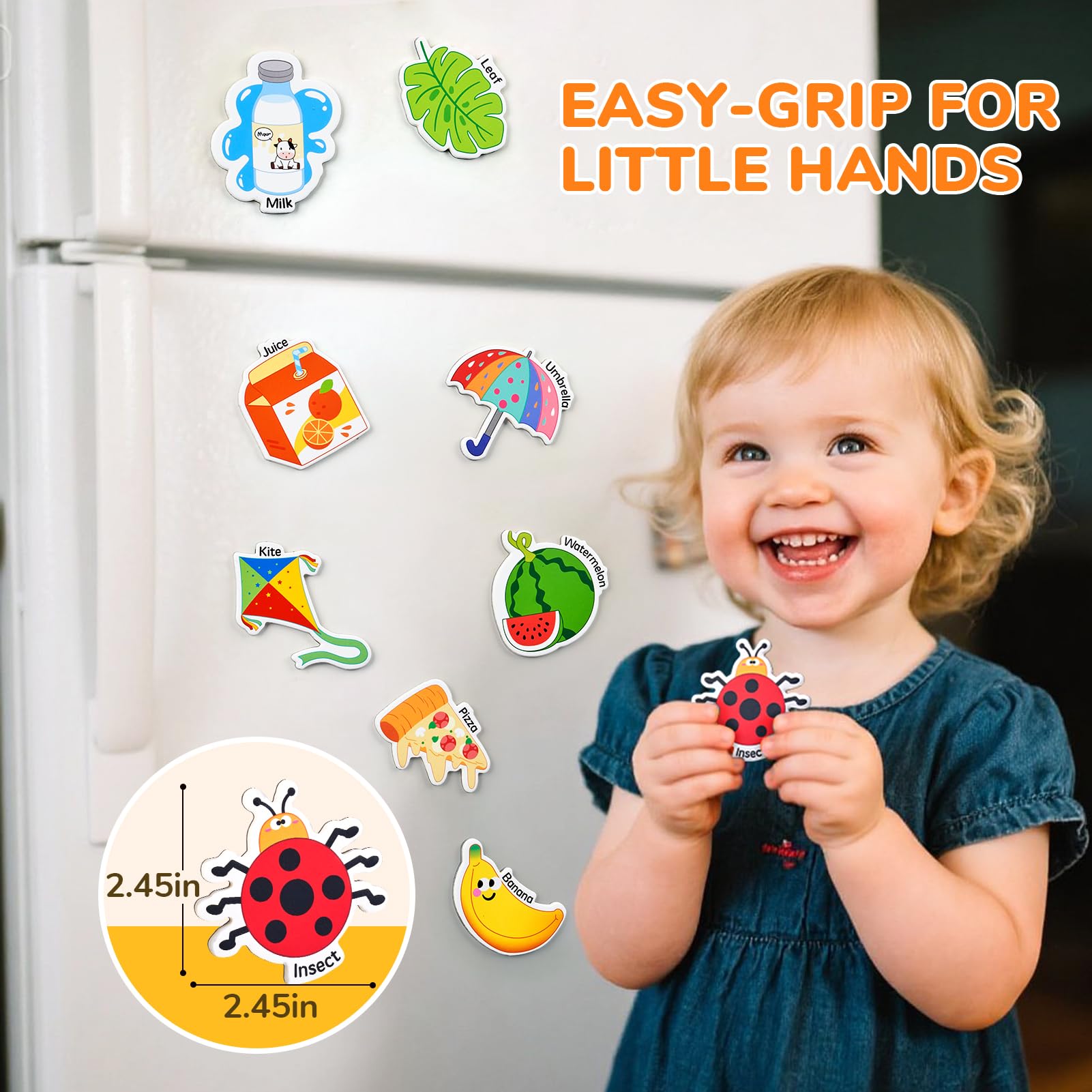 JoyCat magnets printed with non-toxic ink for safe, colorful learning.