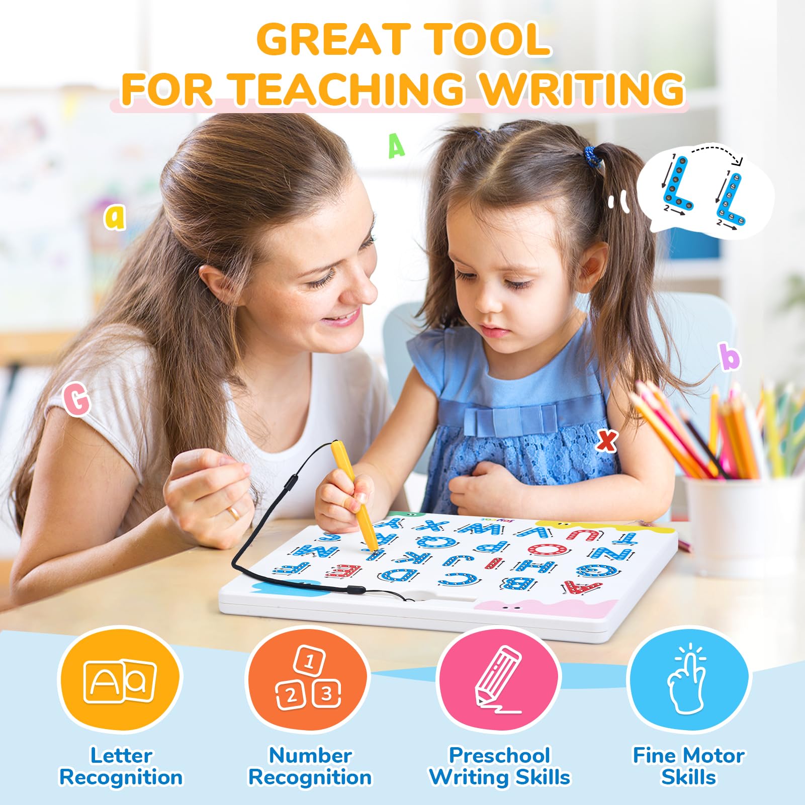 JoyCat double-sided board supports classroom homework and kindergarten writing practice.
