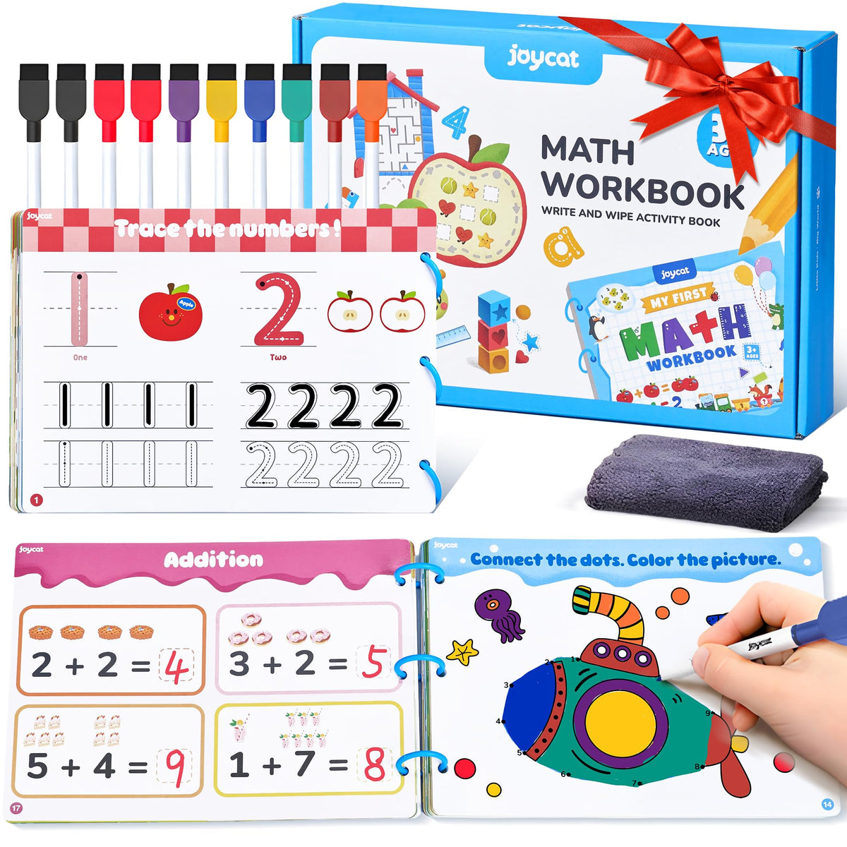 JoyCat Math Game Book cover showing colorful title page inviting kids to learn