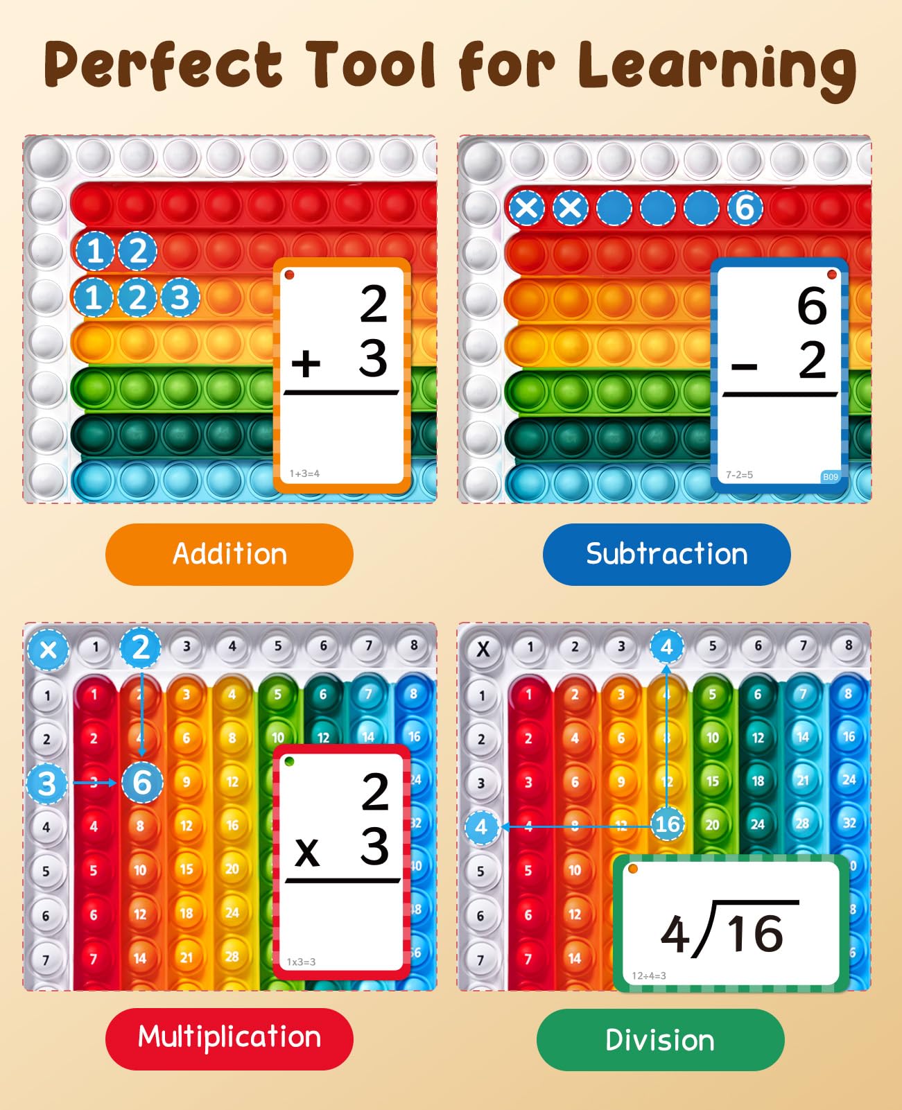 JoyCat math-learning-tools-set with rings and mat for organized study