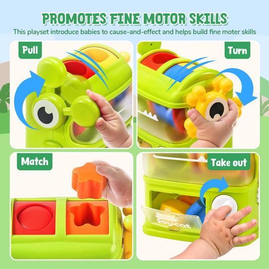 JoyCat Monster Eating The Shapes lever-action feature for cause-and-effect discovery.