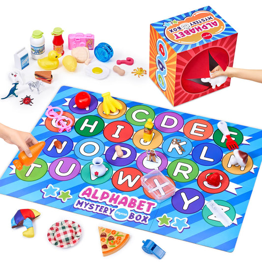 JoyCat Mystery Alphabet Box cover promotes engaging early learning.