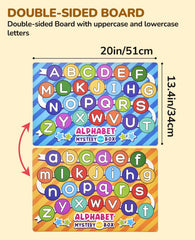 JoyCat Mystery Alphabet Box inside box close-up highlights compact storage.