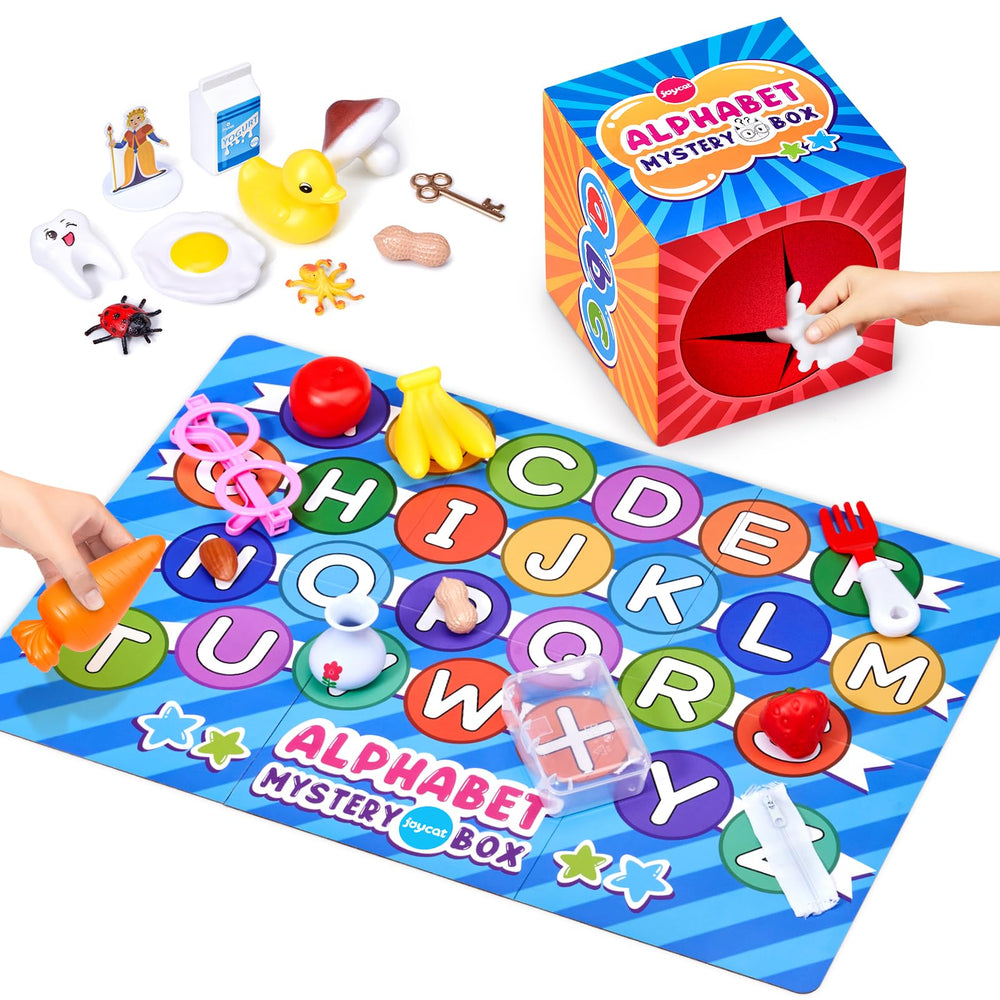JoyCat Mystery Alphabet Box letters miniatures for hands-on learning and play.