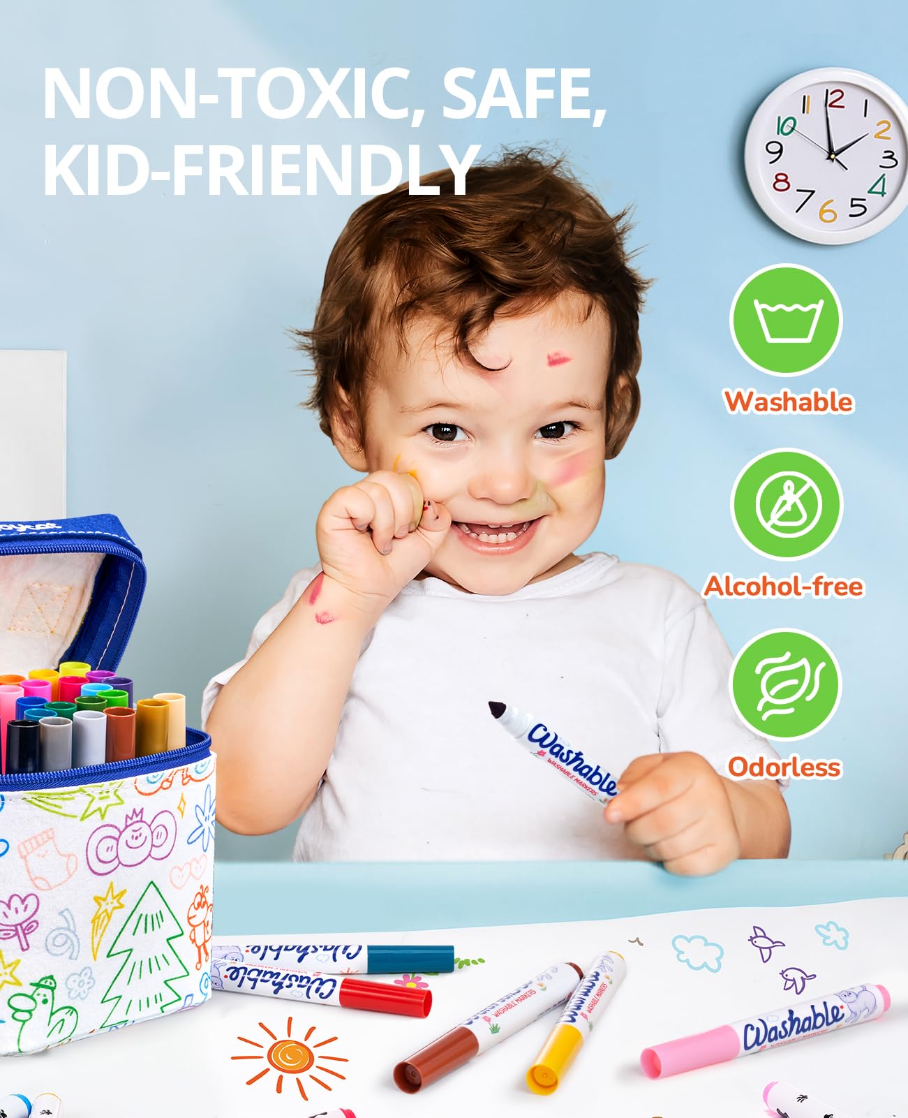 JoyCat non-toxic markers safe for ages 3 and up