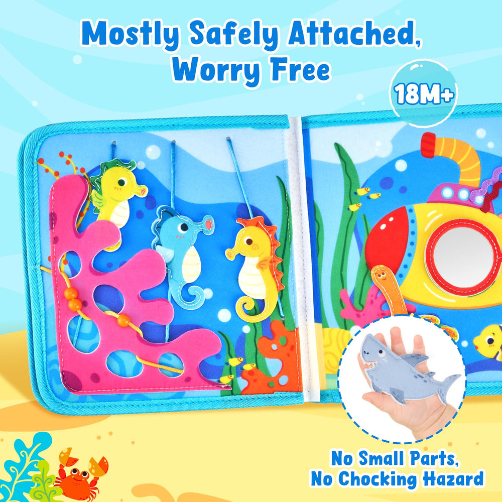 JoyCat Ocean Busy Book safe-felt-construction with durable, kid-friendly materials