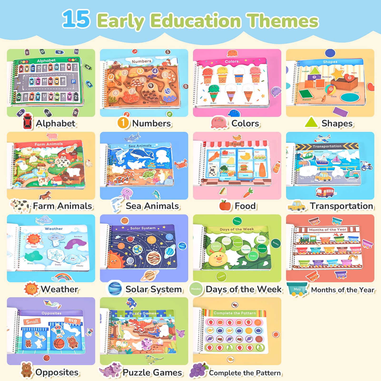 JoyCat Preschool Busy Book alphabet learning pages aid letter recognition and independent play