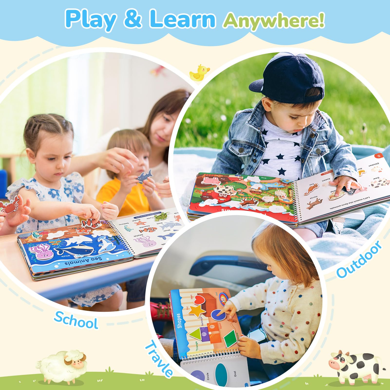 JoyCat Preschool Busy Book travel-friendly activities for car rides and trips