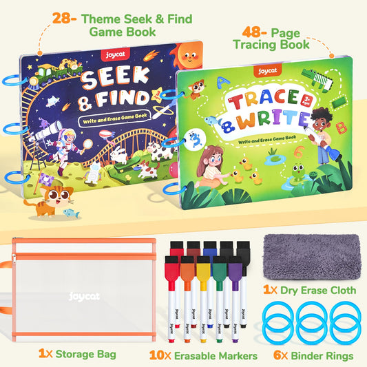 JoyCat seek and find game book promoting focus and observation