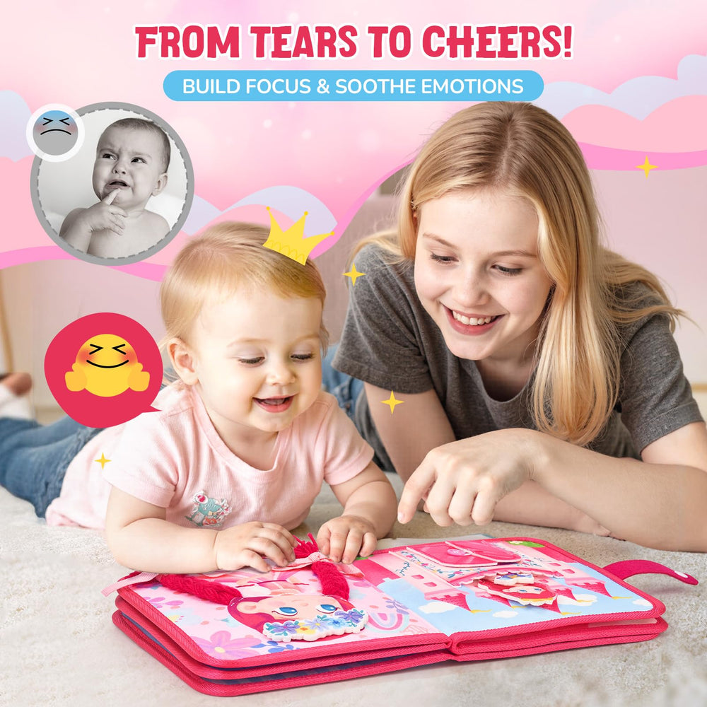 JoyCat Princess Busy Book travel-compact page highlights portable screen-free fun.