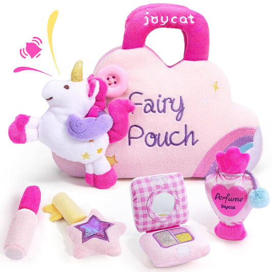 JoyCat unicorn purse with plush toy for imaginative play