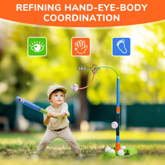 JoyCat retractable bat and six balls offer versatile play options.