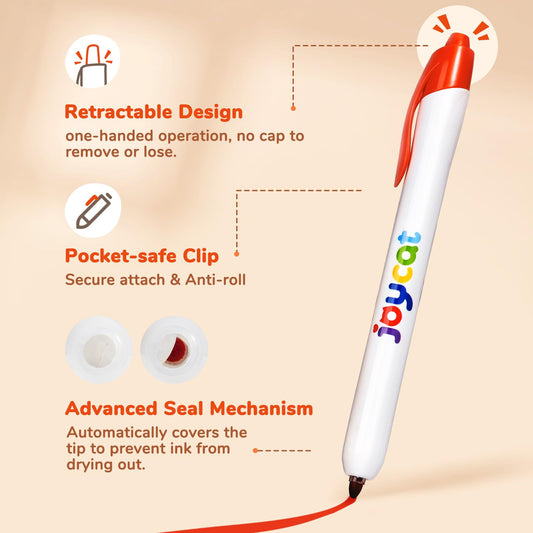 JoyCat retractable-tip markers shown in a family art moment.